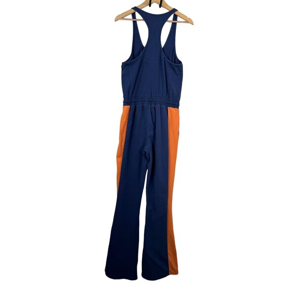 Free People Movement Flow Flare one piece Jumpsuit navy sz M - Picture 4 of 9